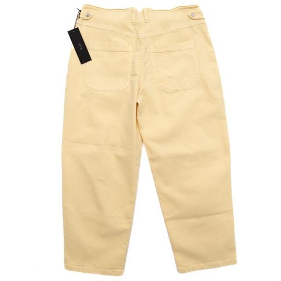 Edwin Buttermilk Yellow High Waist Stevie Crop Leg Jeans Size 34 - Picture 6 of 14